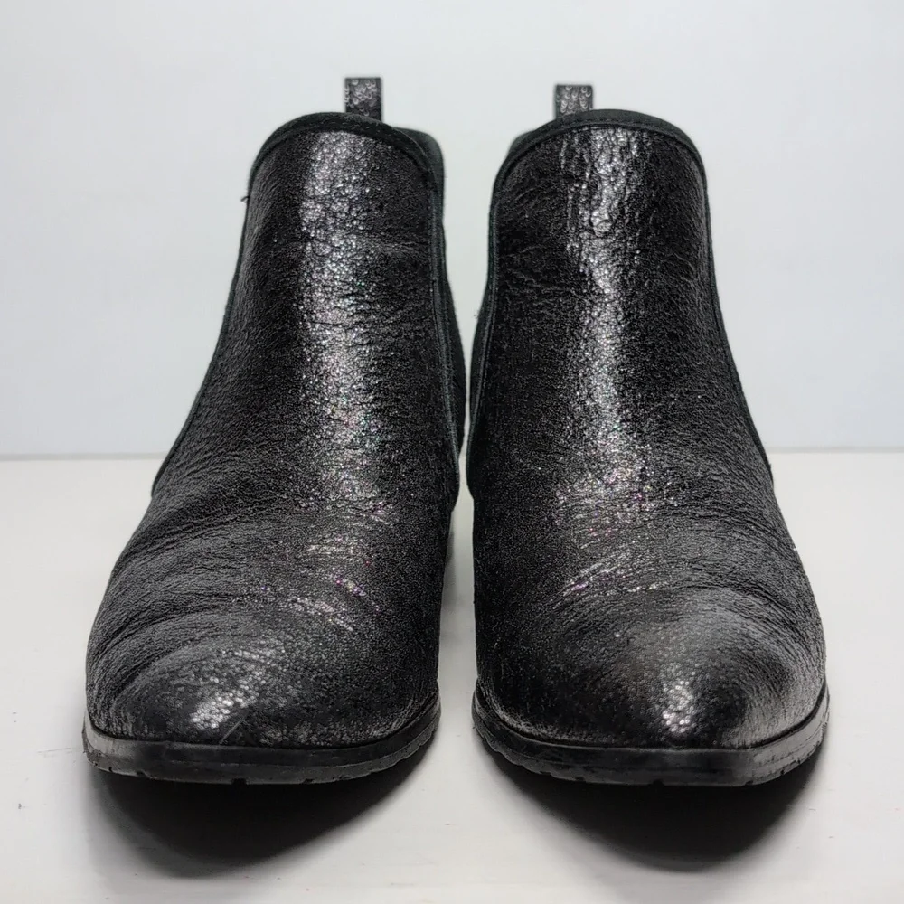 Donald Pliner Darla black glitter ankle boorie boots womans size 6.5